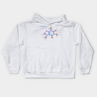 Abstract caffeine molecule vector model Kids Hoodie